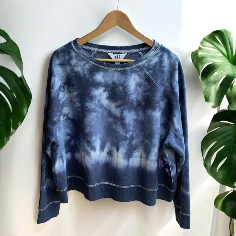 🆕 Joy Lab Tie Dye Sweatshirt in Indigo Blue - Image 3