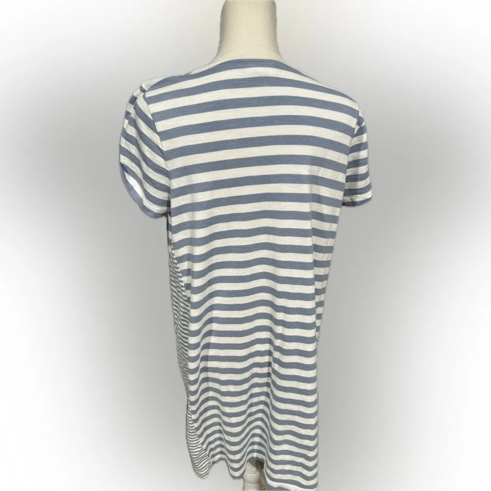 J Jill striped shift dress w pockets size medium petite Blue - Image 2