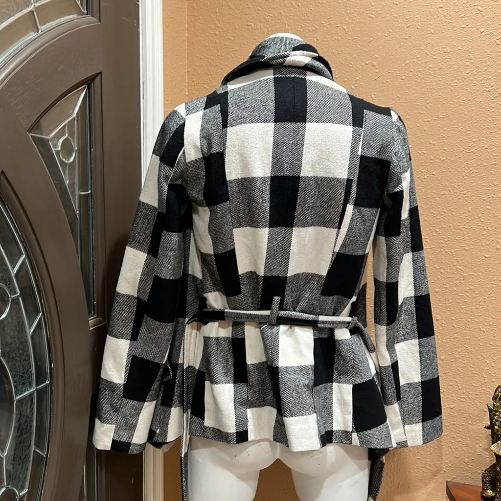 Jack by bb Dakota plaid Buffalo black and white wrap jacket - Image 6