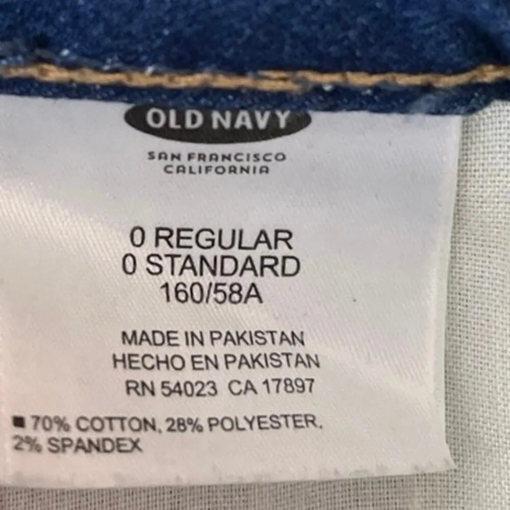 Old Navy Blue Denim High Waist Straight Pencil Medium Wash Mini Jean Skirt Sz 0 - Image 5