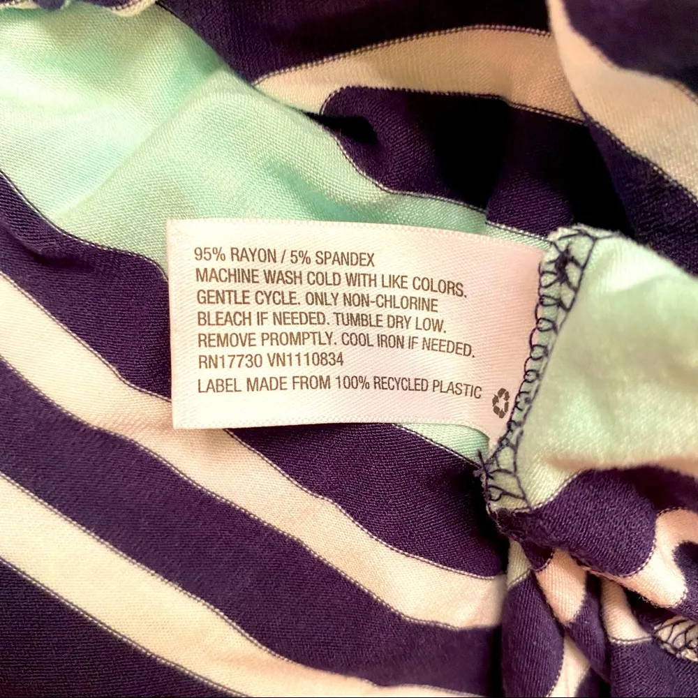 Merona || Navy/white/ sea foam green striped sleeveless v-neck t-shirt dress - Image 6