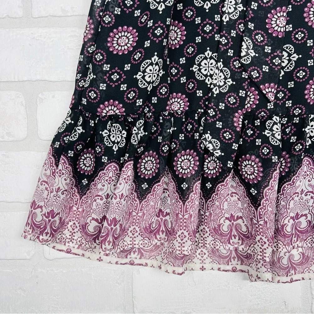 Venus‎ Woman Small Size 4 Midi Dress Floral Print Ruffle Hem Boho Cottage - Image 4