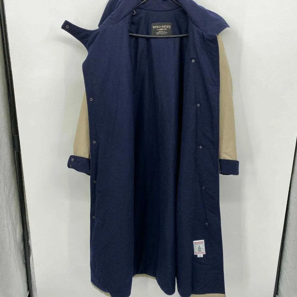 Temp Europa London Fog Trench Coat Womens 10 Regular‎ Tan Blue Wool Lined - Image 8