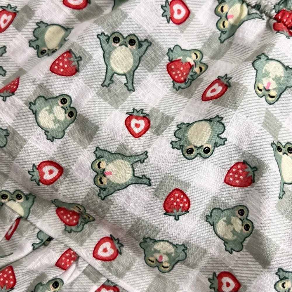 Hot Topic Strawberry Frog Tiered Gingham Babydoll Dress - Image 7