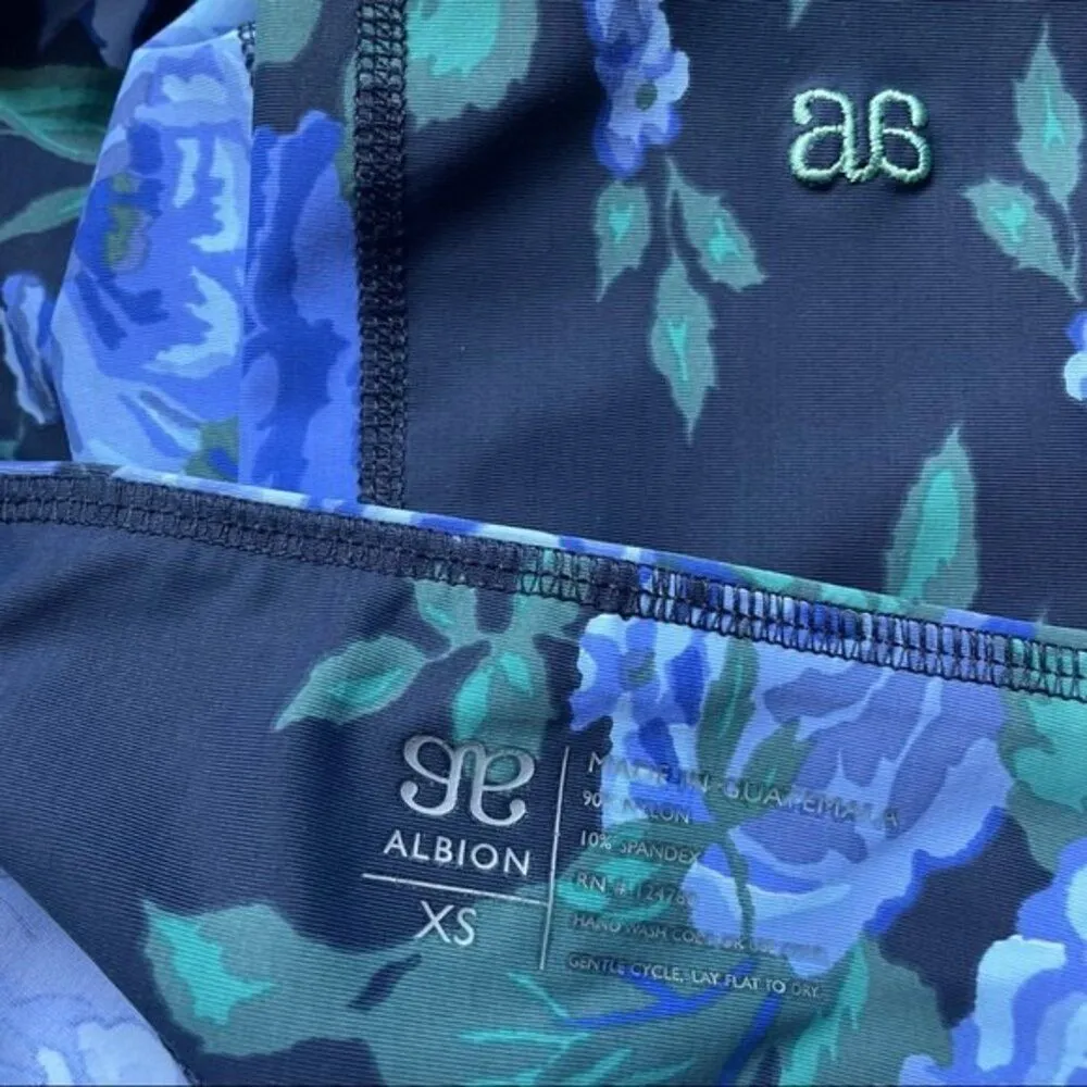 Albion Fit Antigua Floral Compression Leggings Cobalt Rose Floral Womens Size XS - Image 10