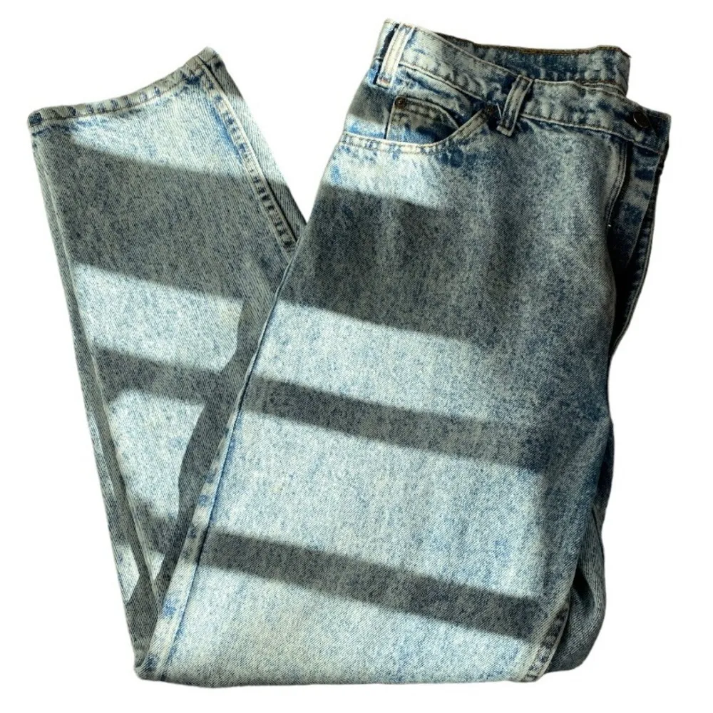 Vintage Levi's Acid Washed Orange Tab 550 Relaxed Taper Jeans Denim 36 X 32 - Image 2