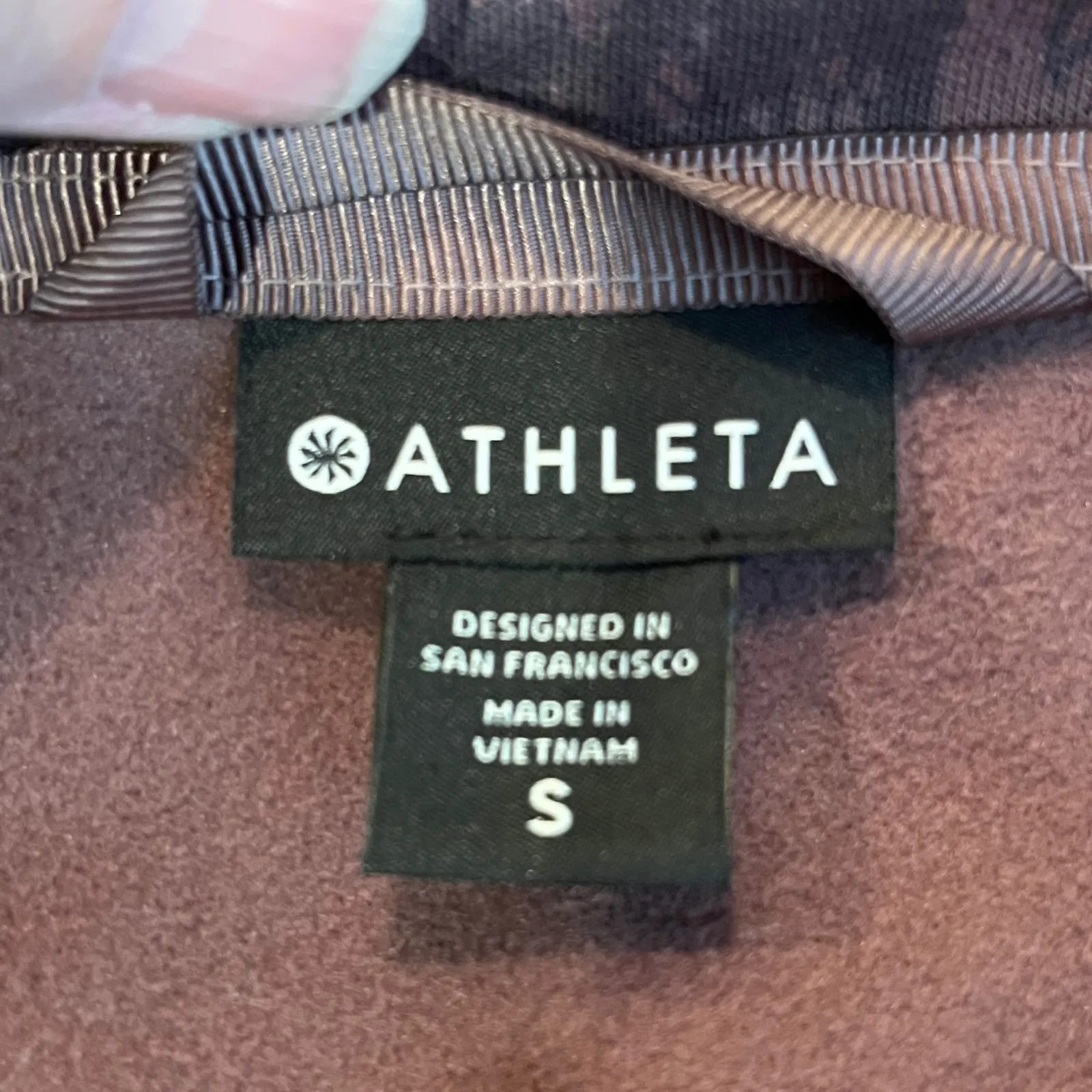 Athleta Size Small Triumph Full Zip Hoodie Smoked Mauve Pink Athleisure Cozy - Image 10