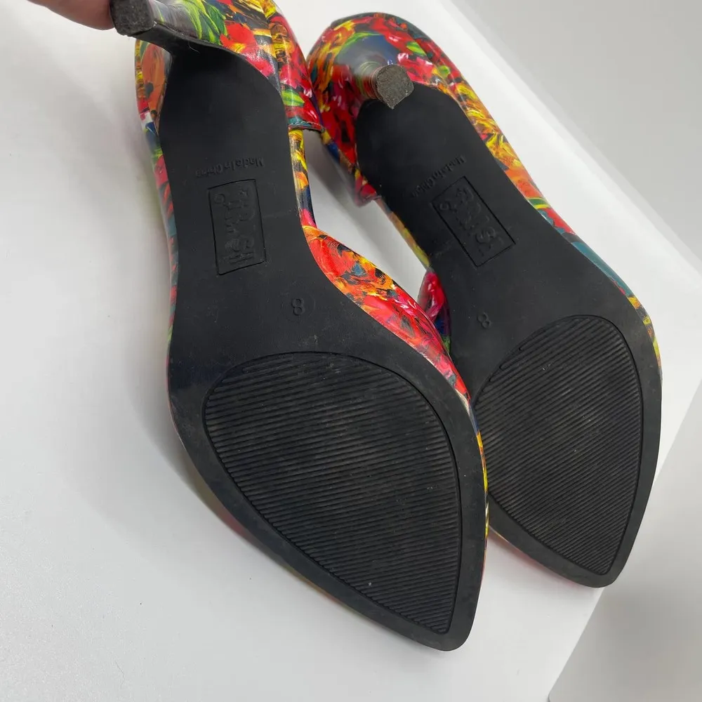 BRASH Dorsay Stiletto Floral Multicolor Heels sz 8 - Image 8