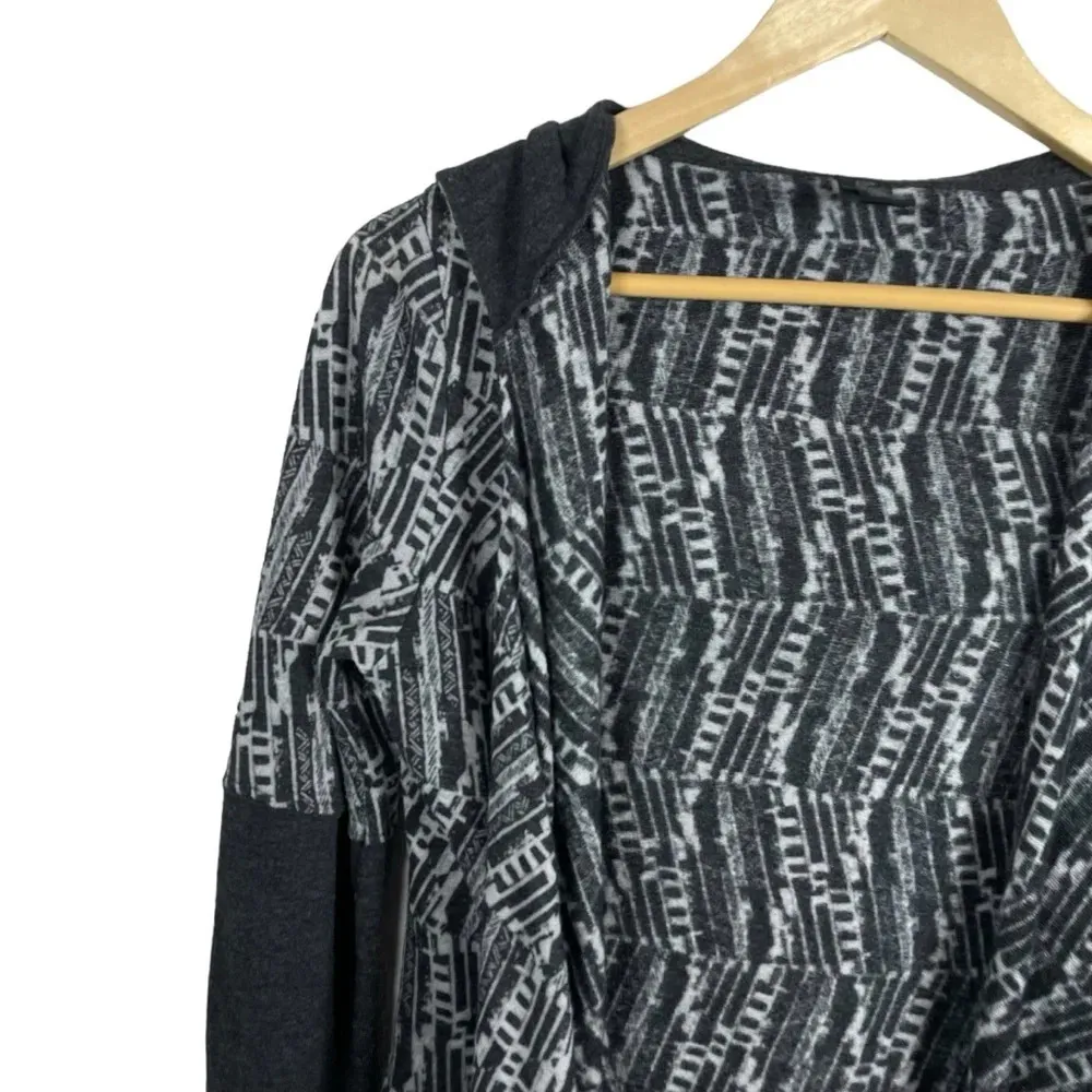 Prana Graceful Open Wrap Hooded Moonrock Cardigan in Grey Size S - Image 7