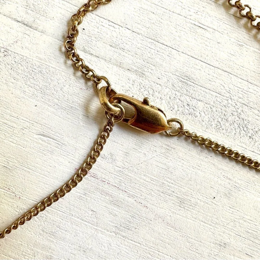 Keneth Cole gold tone blue bead rhinestone necklace - Image 8