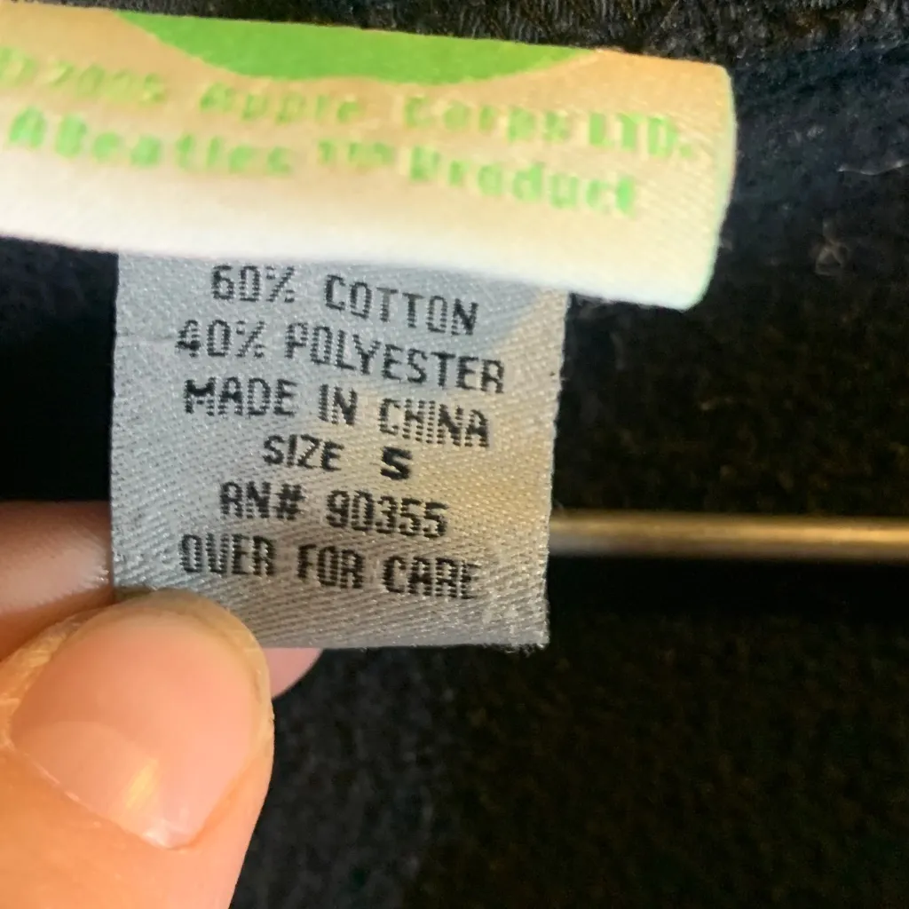 Vintage 2005 Apple Label The Beatles Hoodie Full Zip Size S Black - Image 3