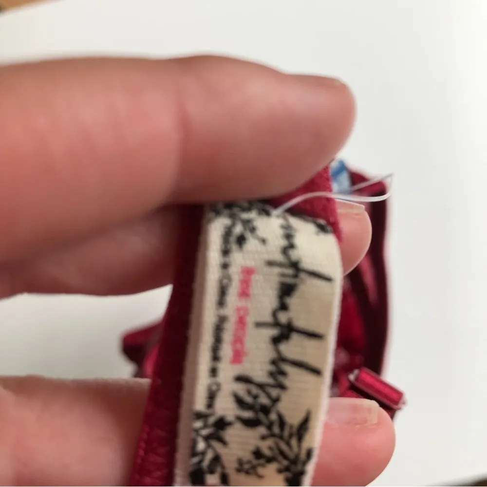 Free People Triangle Bra Underwire Berry Wine 32C - Image 4