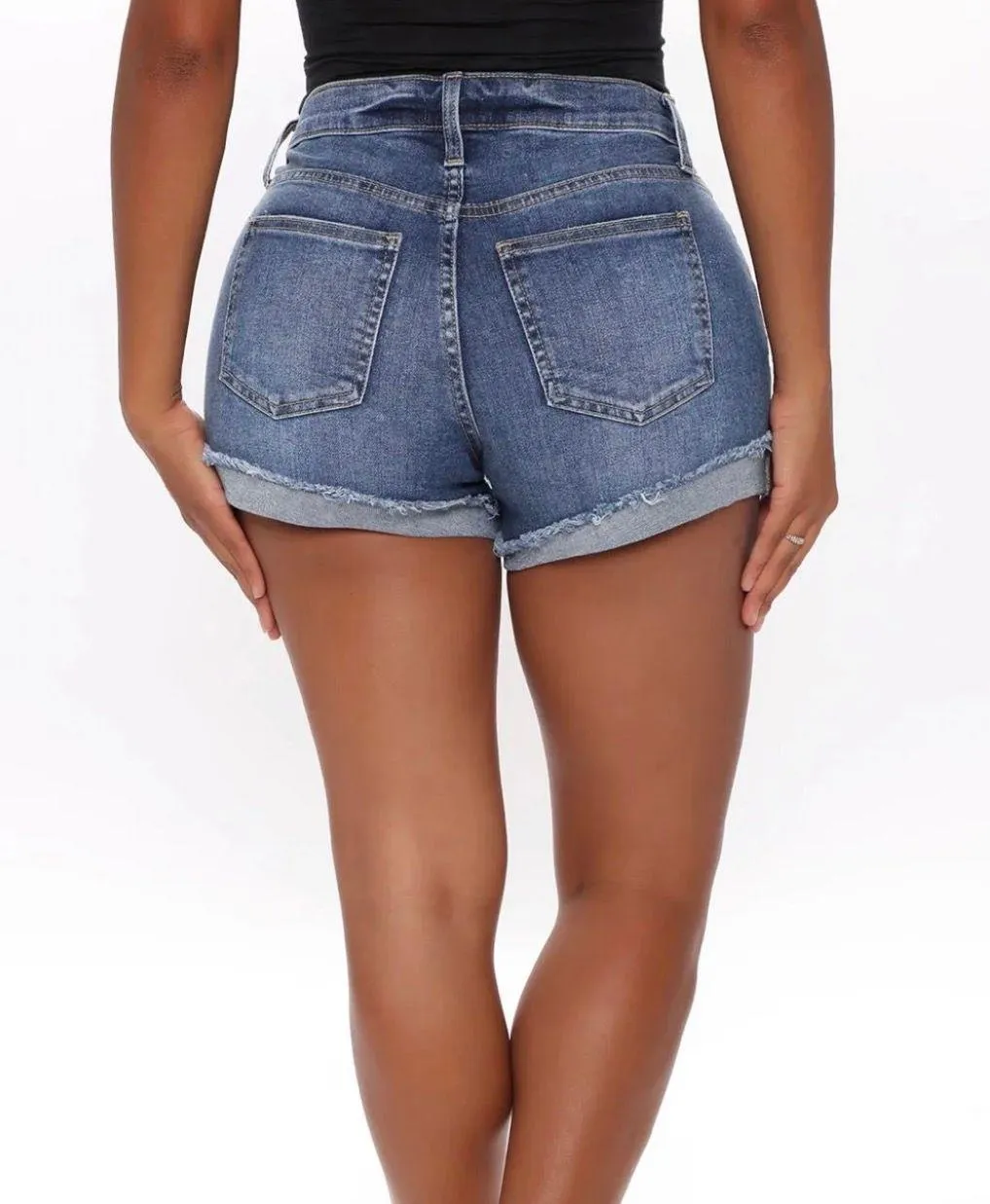 Dark Denim High Rise Shorts - Image 3