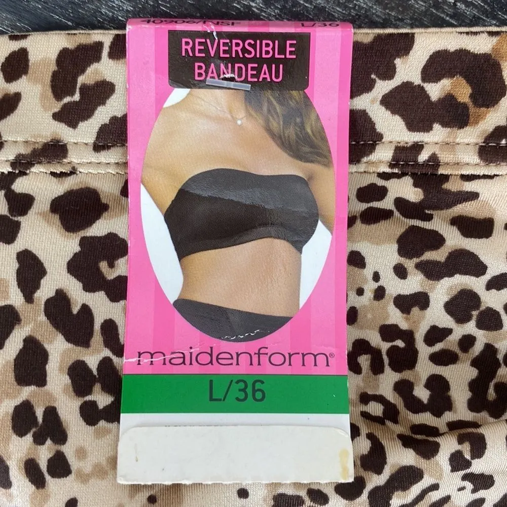 Maidenform Reversible Bandeau Animal Print Strapless Bra NEW L 36 - Image 4