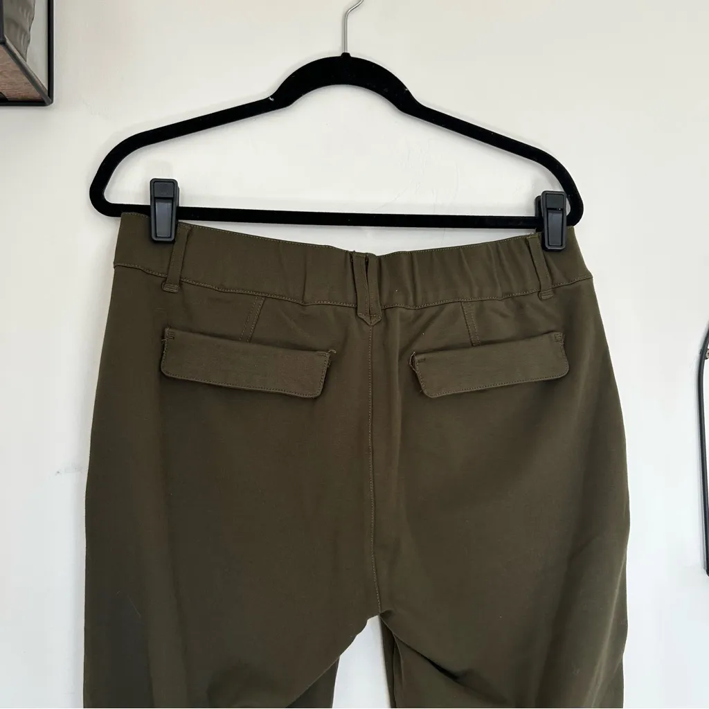 Democracy Army Green Elastic Drawstring Waist Utility Cuffed Pants Size Large - Image 4