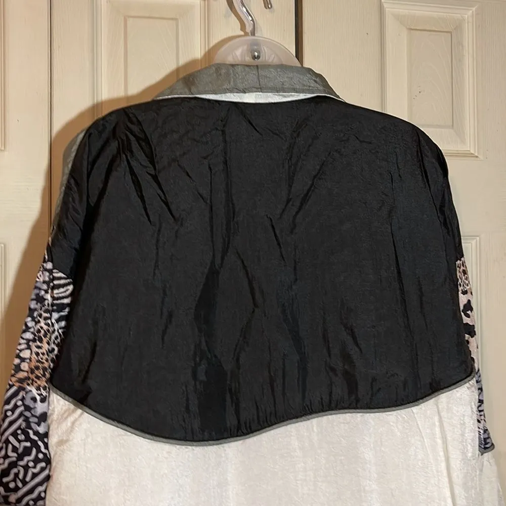 Vintage Ville Franche 1990s Colorblock Windbreaker Jacket Animal Print M Size M - Image 12