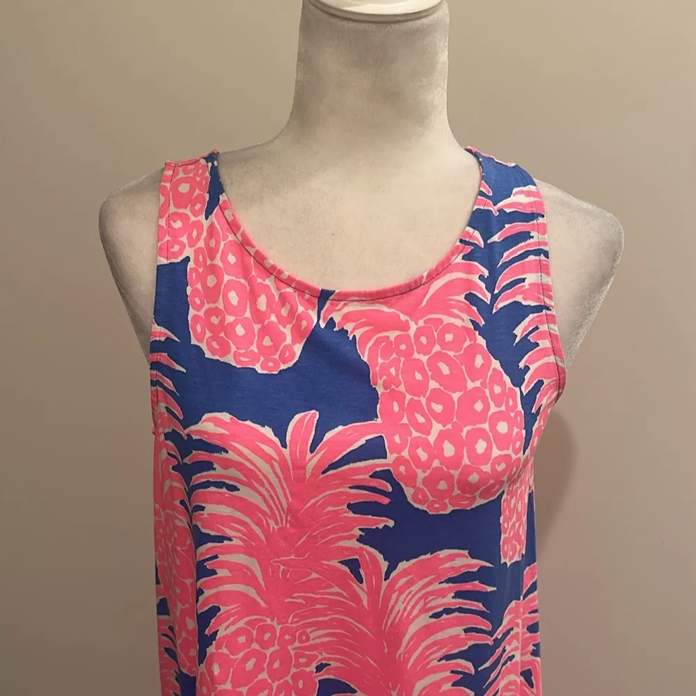 Lilly Pulitzer Kristen Swing Dress in Blue Haven Little Flamenco Pineapple Sz M - Image 2