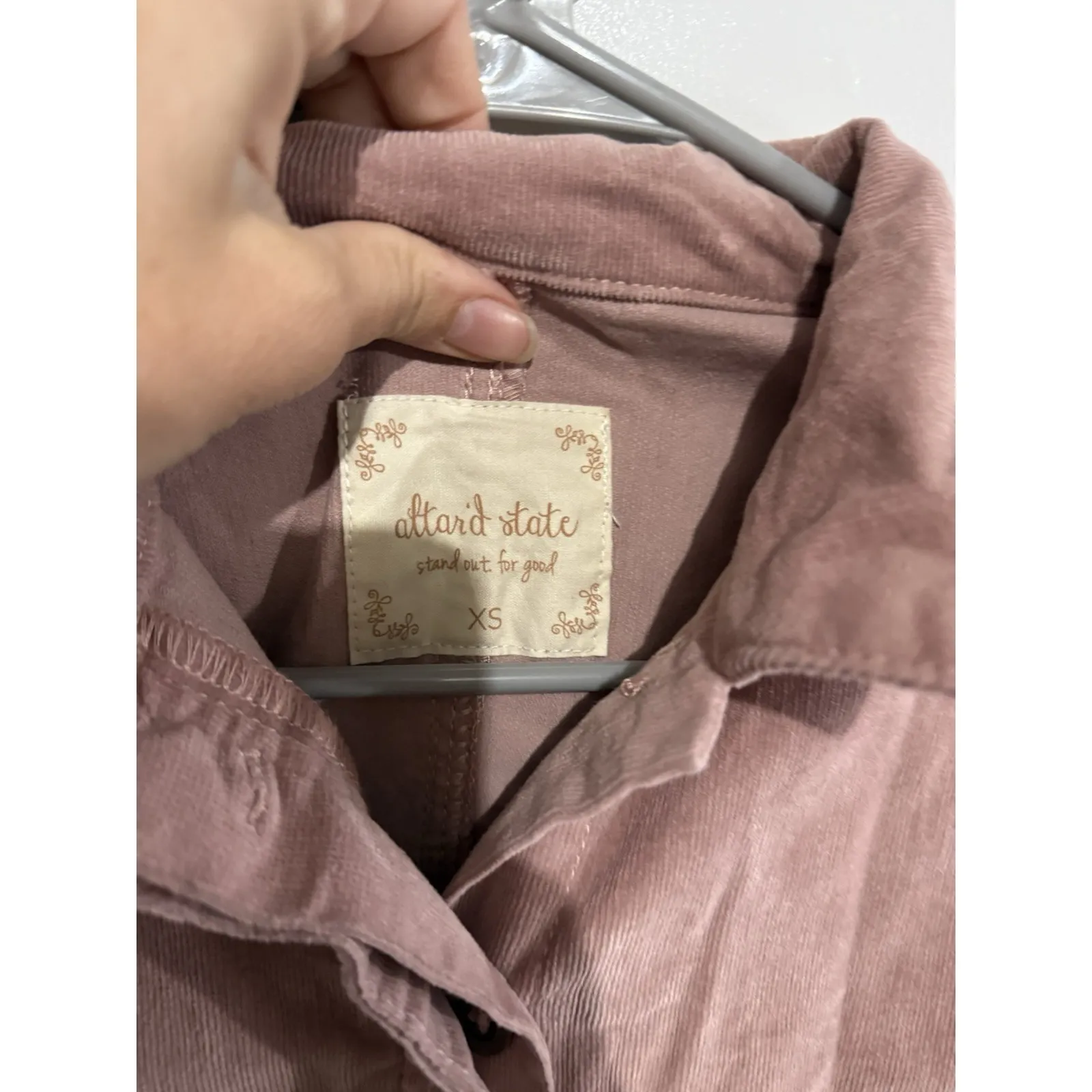 Altar'd State Women's Pink Corduroy Jumpsuit Size XS - Image 2