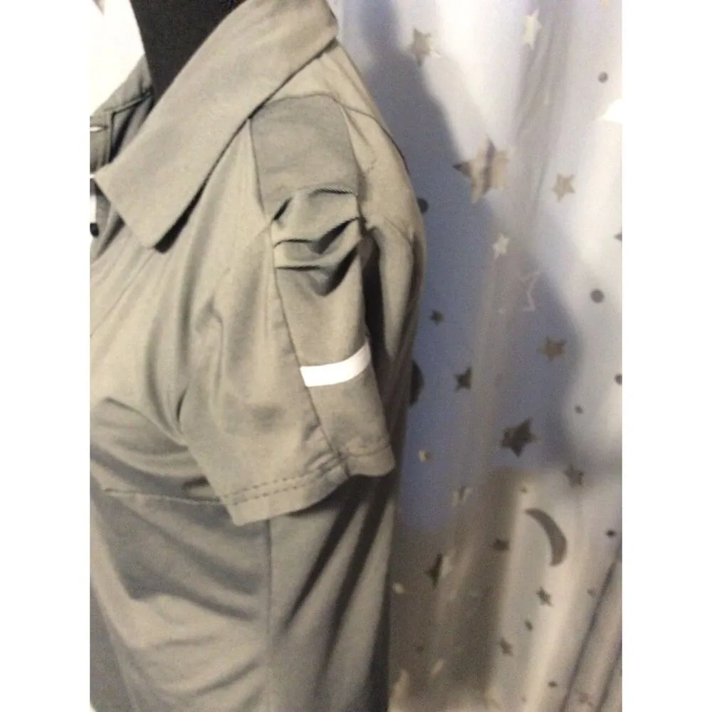 Adidas ClimaLite Medium M Womens Golf Polo Black with tiny white stripes VNC - Image 3