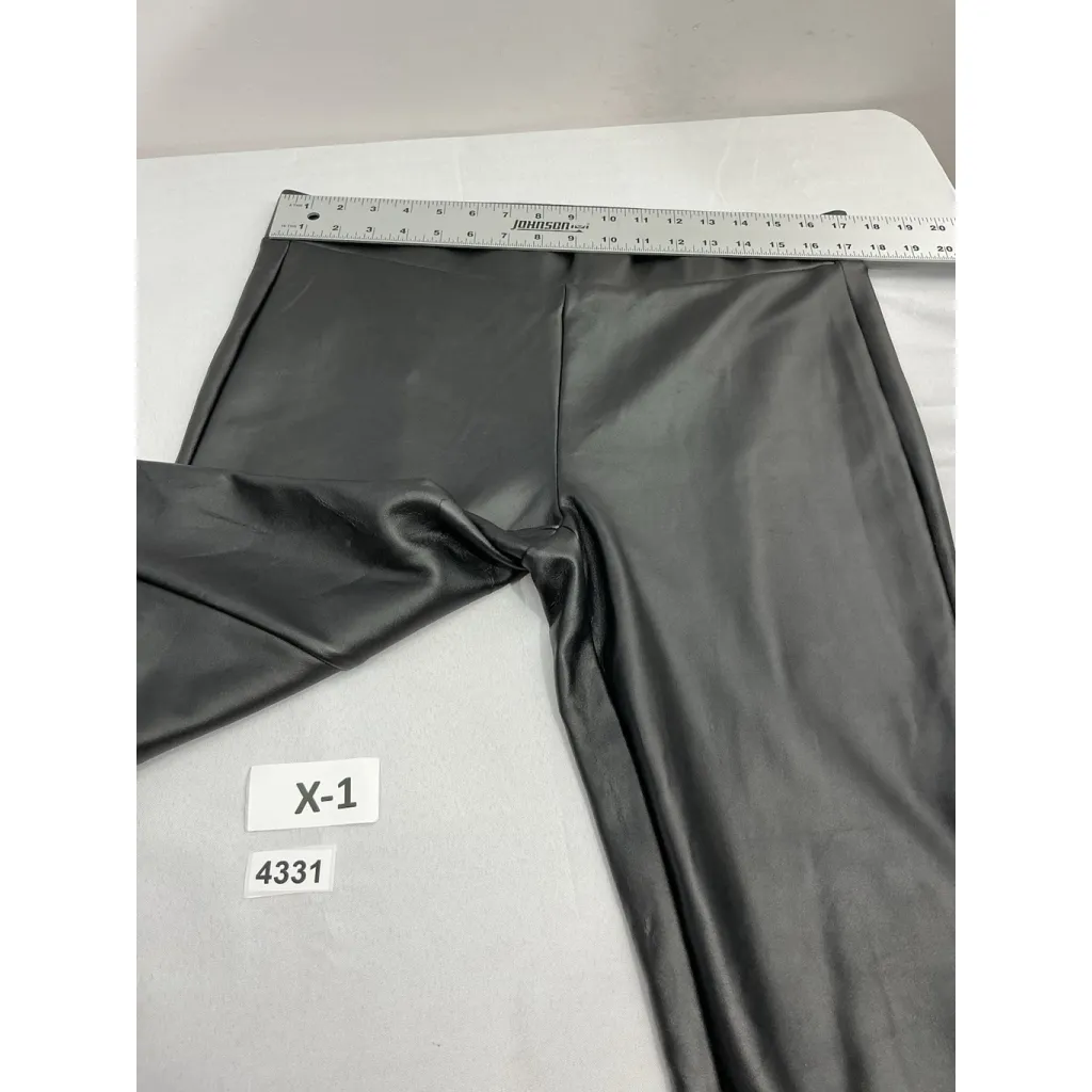 Womans Loft Pullon Leggings Large Tall Black Faux Leather - Image 5