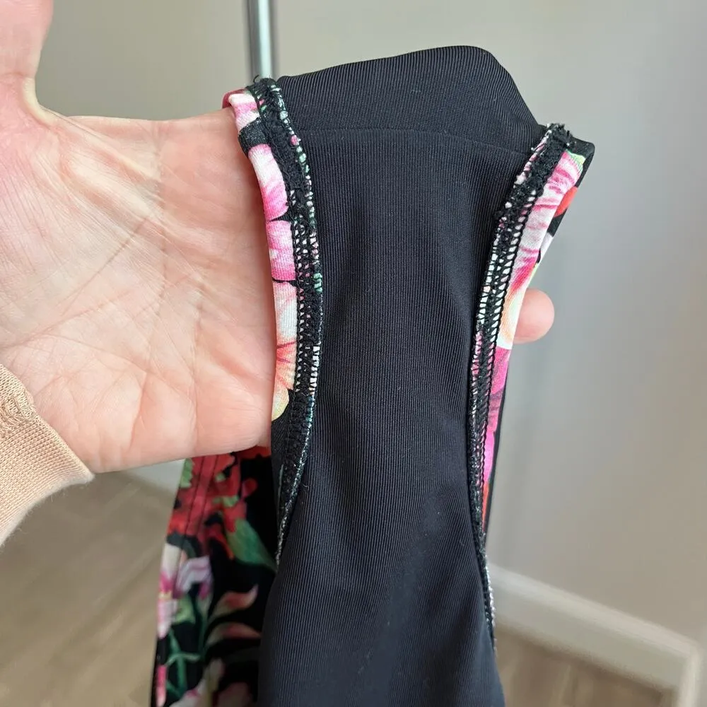 Carmen Marc Valvo ONe Shoulder Floral Print Ruffle One Piece Swimsuit Sz 12 - Image 5