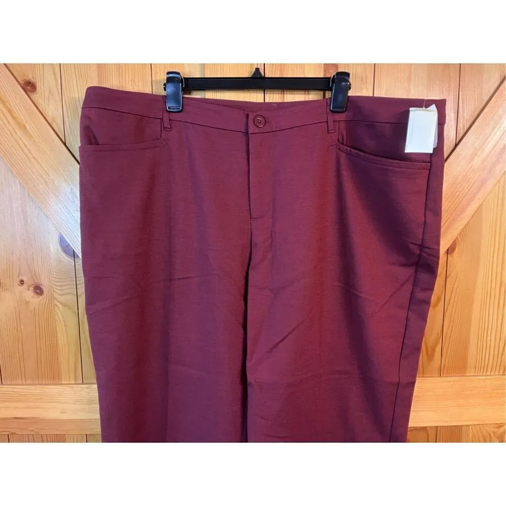 CJ Banks Trousers Perfect Pants 24W Average relaxed Fit high rise reddish brown Red - Image 3