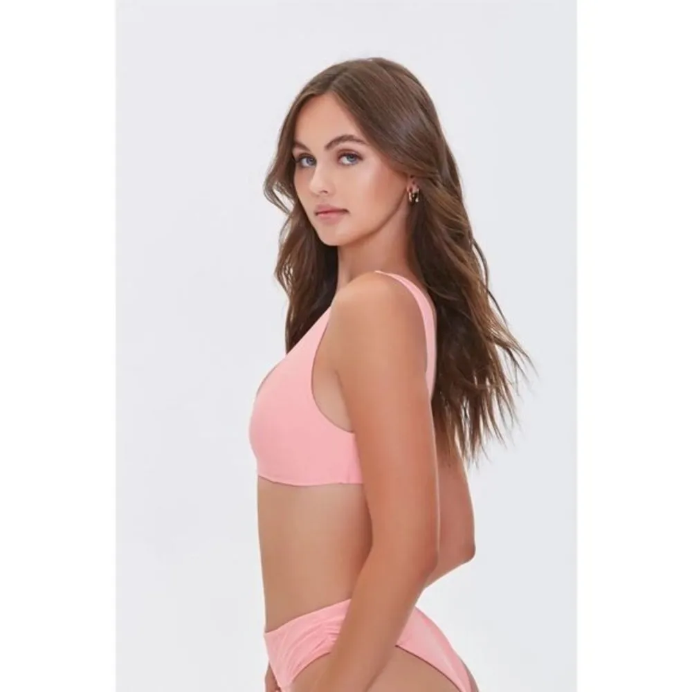 Forever 21 Light Pink V-Neck High Waist Bikini Set Size L/XL NWT - Image 3