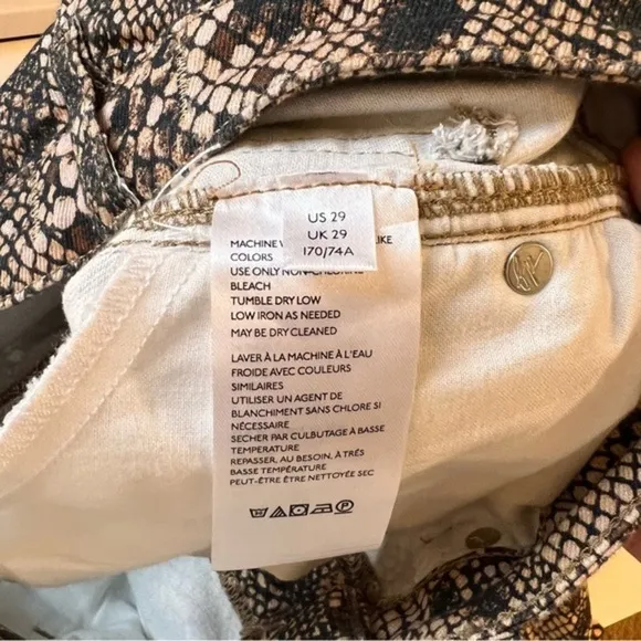 FREE PEOPLE High Rise Snakeskin Print Cropped Skinny‎ Jeans Size 29 - Image 13