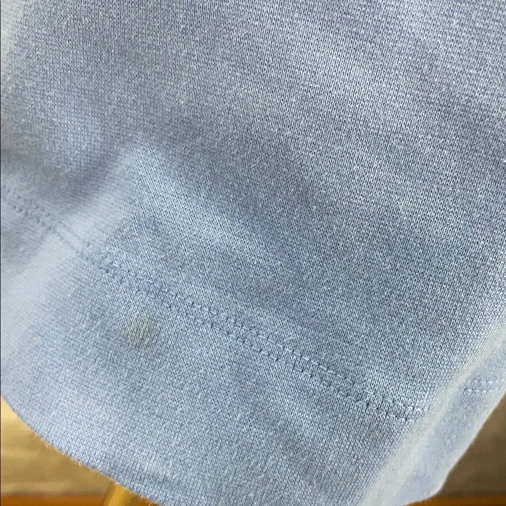 Anthropologie Maeve Blue Knit Sunrise Surf Team Ringer Short Sleeve Tee - Image 3