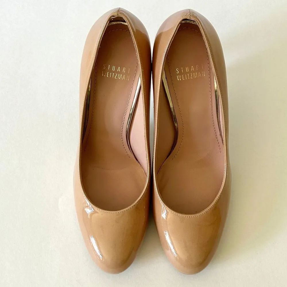 Stuart Weitzman Platswoon Nude Patent Leather Platform Stiletto Size 7 *NWOB* - Image 4