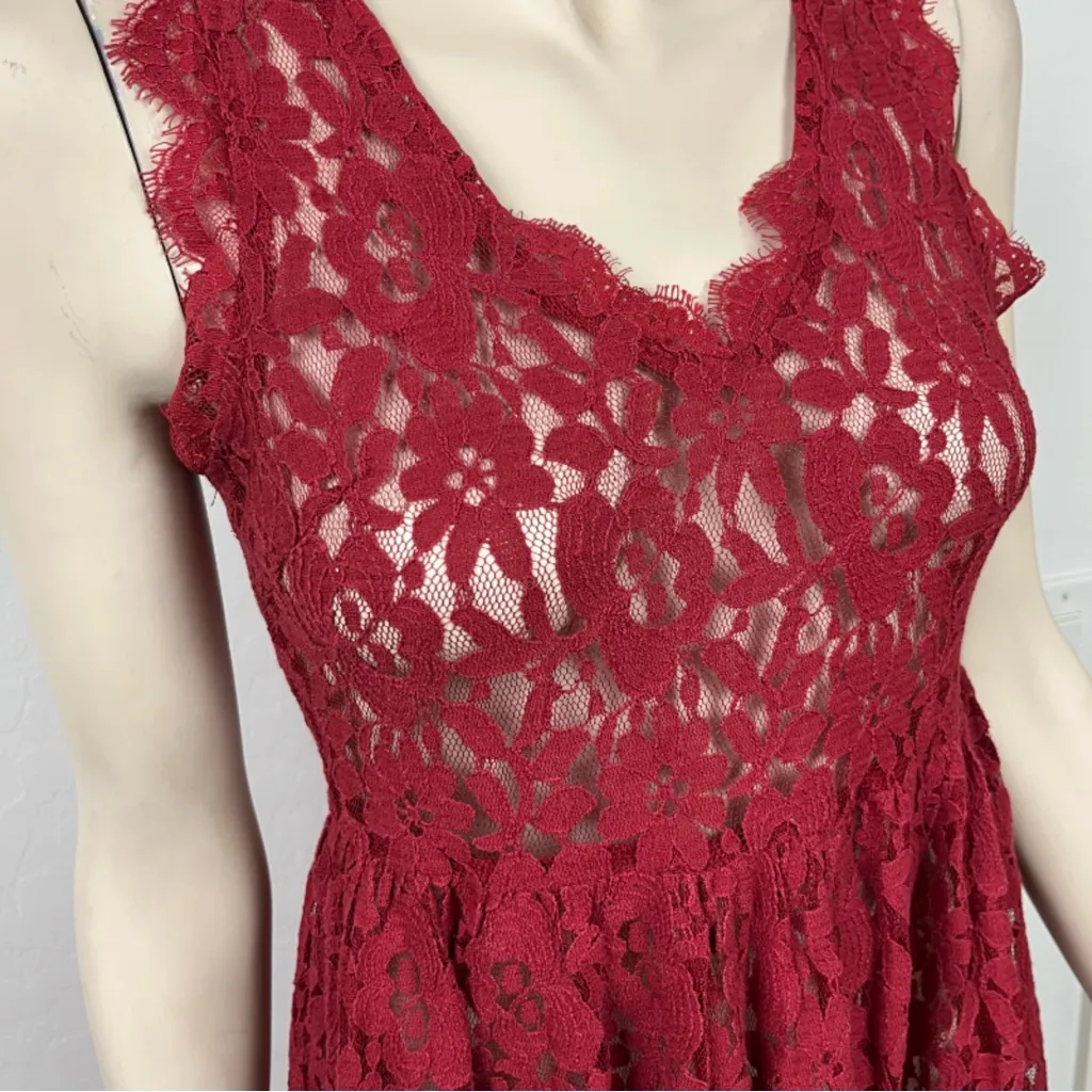 Greylin  Red Lace Sleeveless Dress - Image 7