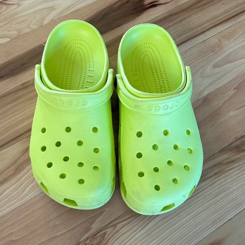 Crocs Classic Clog Acidity Yellow Mens 8 Womens 10 EUC - Image 2