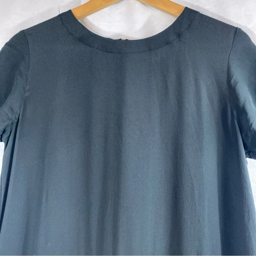 Artelier Nicole Miller Silk  Beaded Sequined Top Black Gold Fringe Sheer Small - Image 5