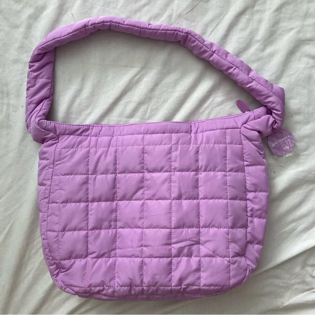 NWT Ulta Beauty Quilted Purple Hobo Bag - Image 2