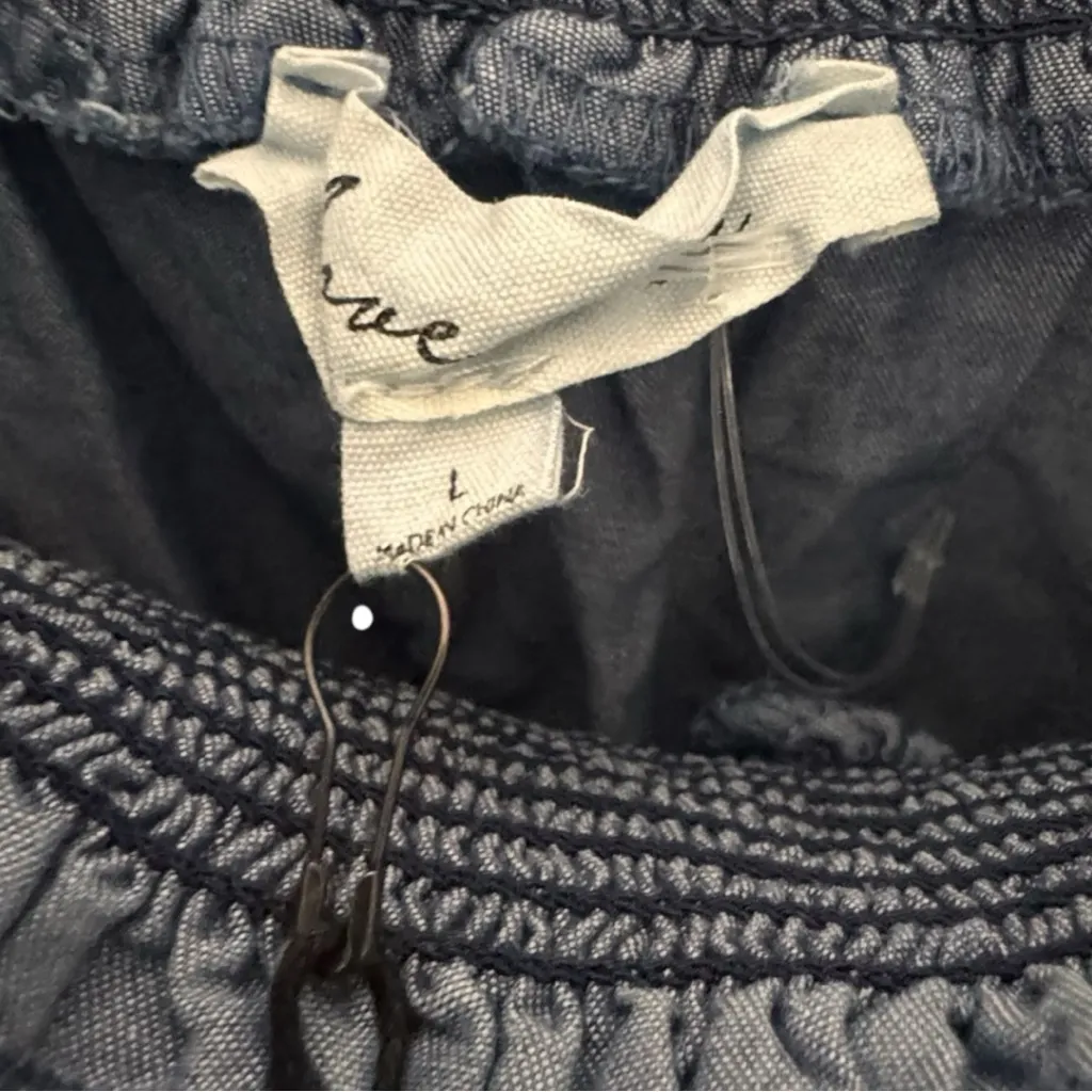 Love Tree Short Sleeve Elastic Waist Shorts Style Denim Romper Sz L New With Tag - Image 2