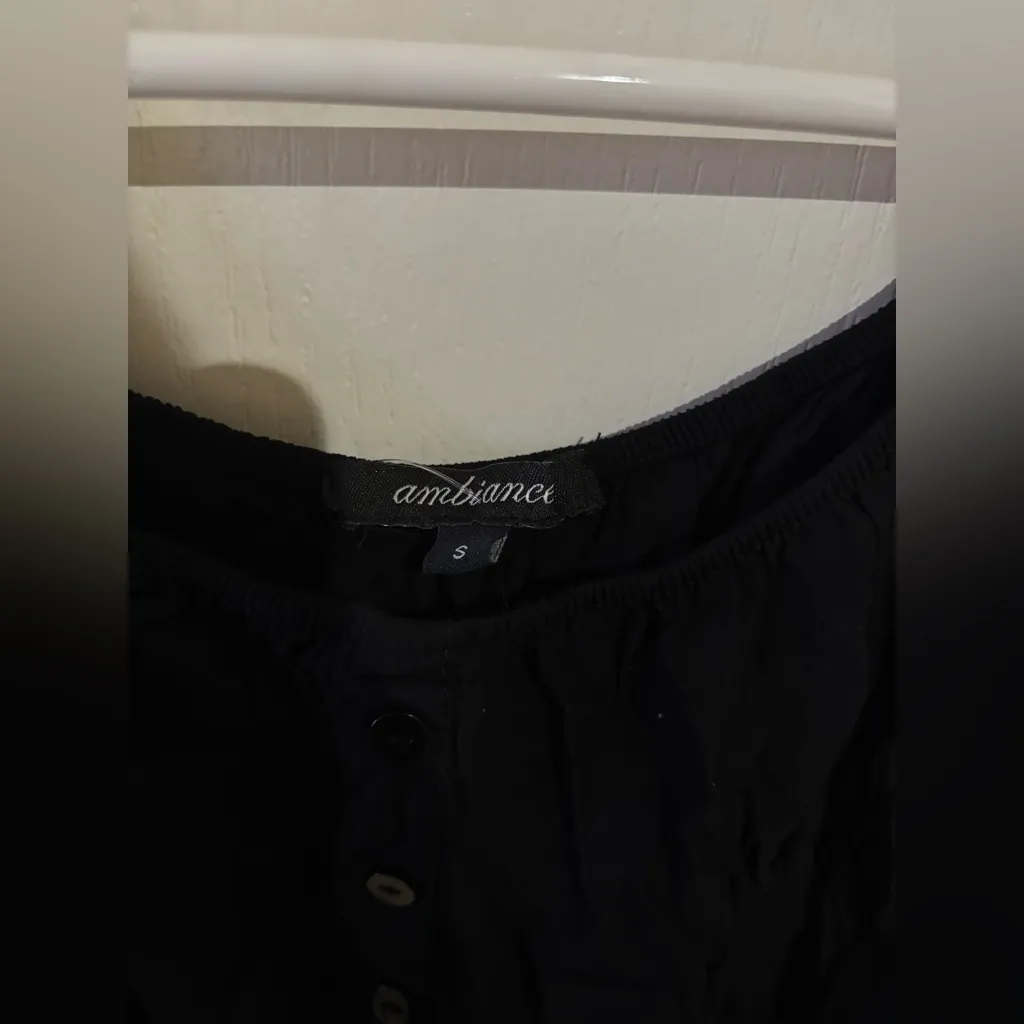 Ambiance Elegant Black Buttoned Top - Image 2