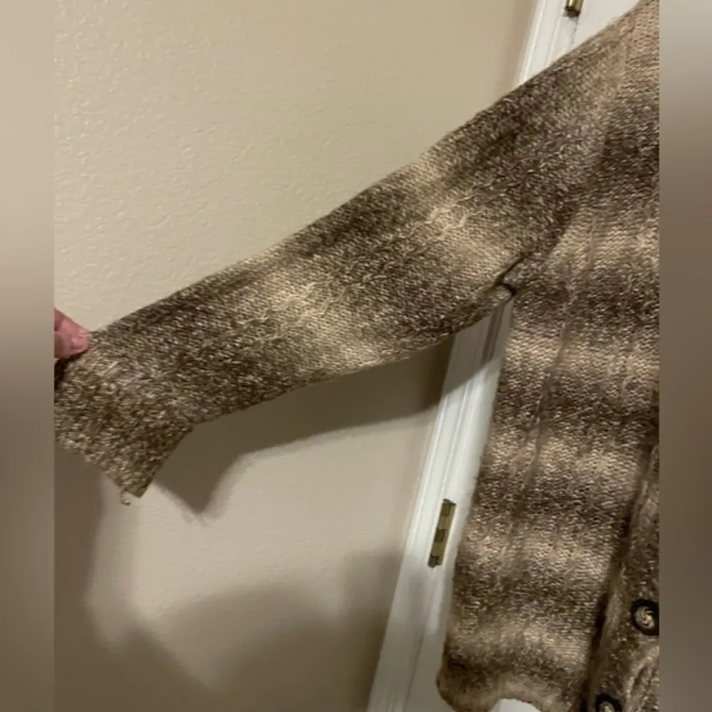 NorthCrest Plus Hooded Wool Blend Button Up Striped Cardigan Sweater Size 2X - Image 8