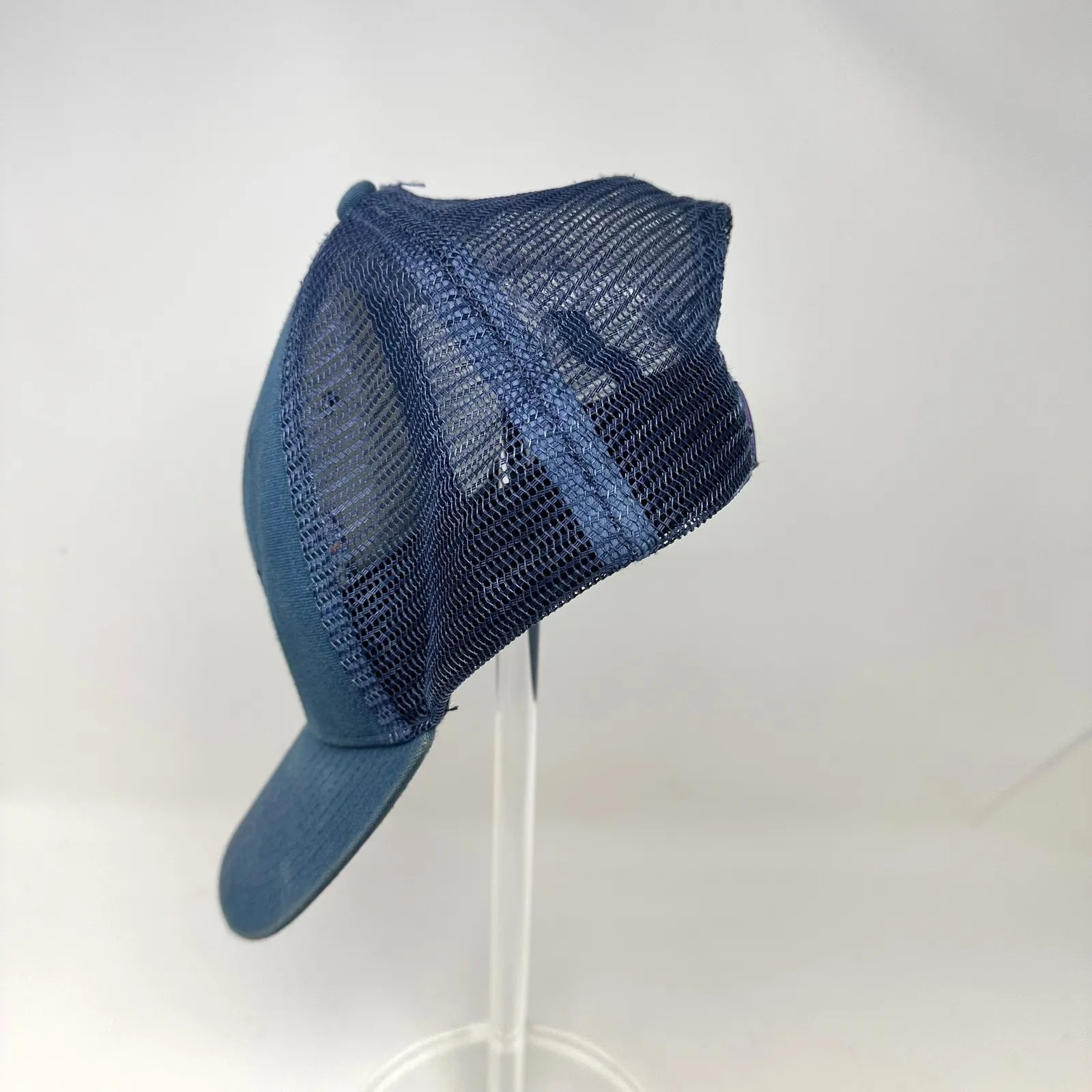 Patagonia Embroidered‎ Logo Patch Mesh Trucker Hat Blue OS - Image 3