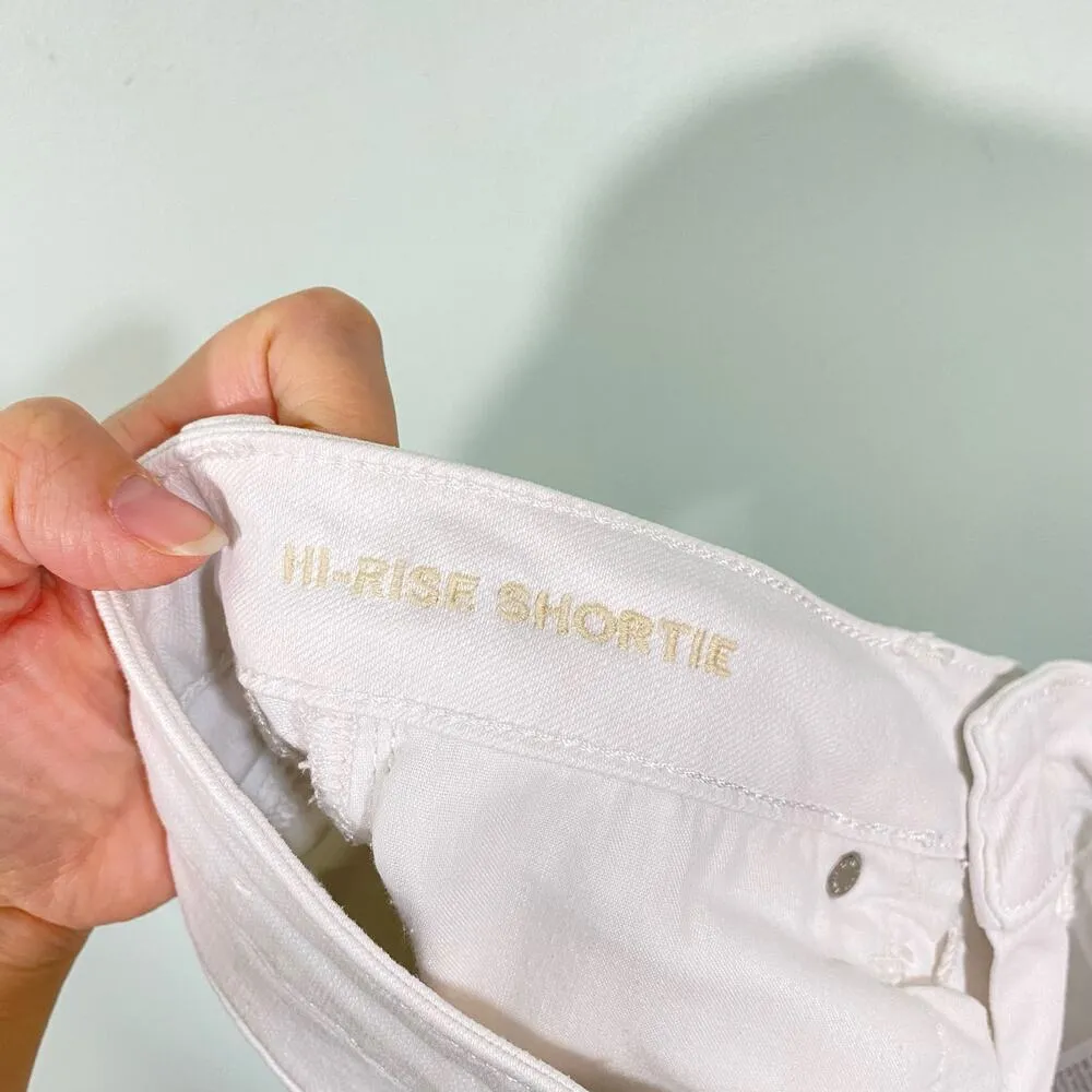 American Eagle Women's White Distressed High Rise Denim Shortie Size 0 - Image 6