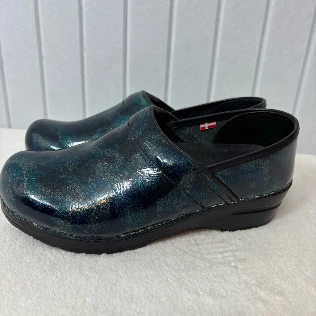 Sanita Aurora‎ Professional Danish Clogs Shoes Black Blue Nurse Size EU 39 US 8 - Image 5