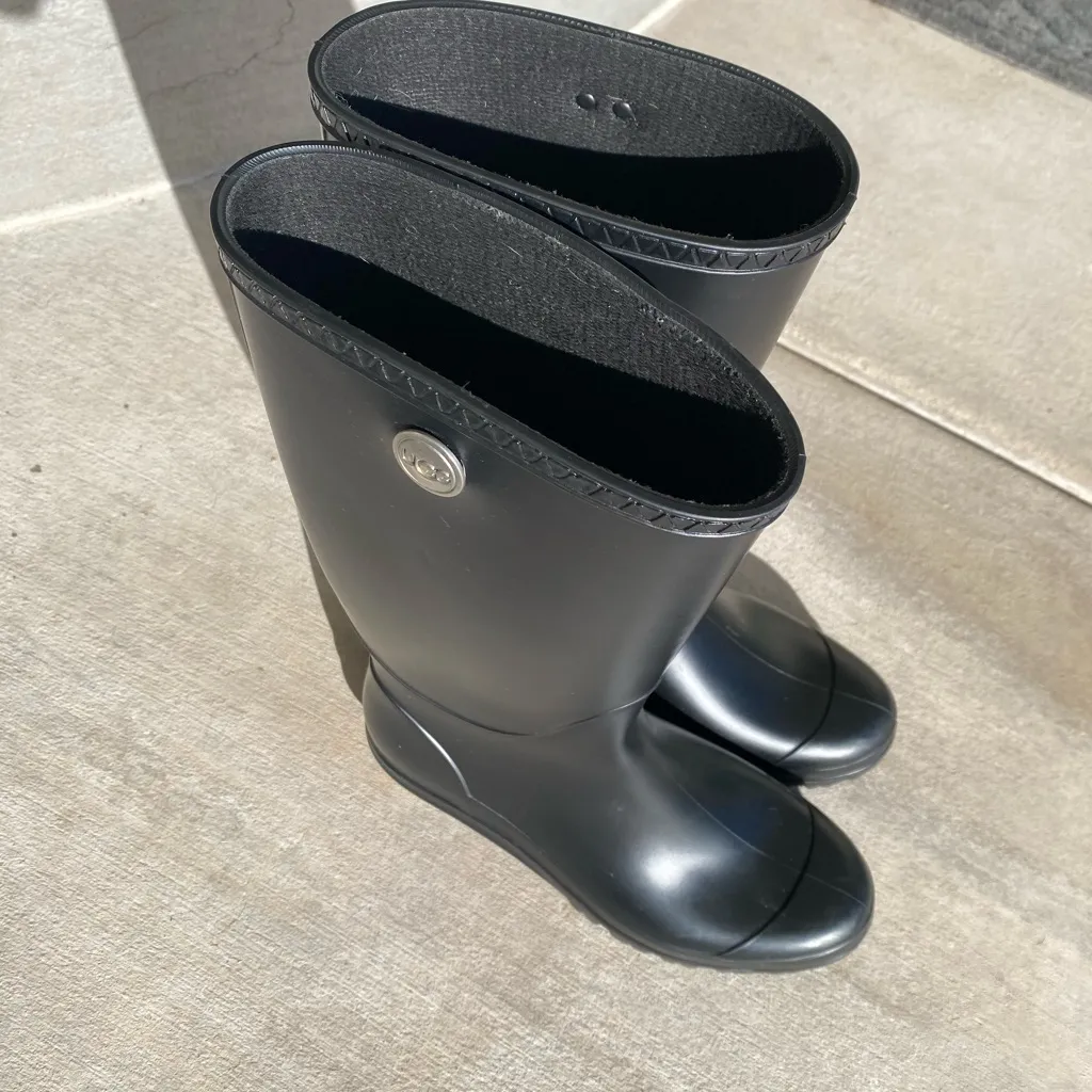 UGG Black Matte Tall Rain Boots - Image 2
