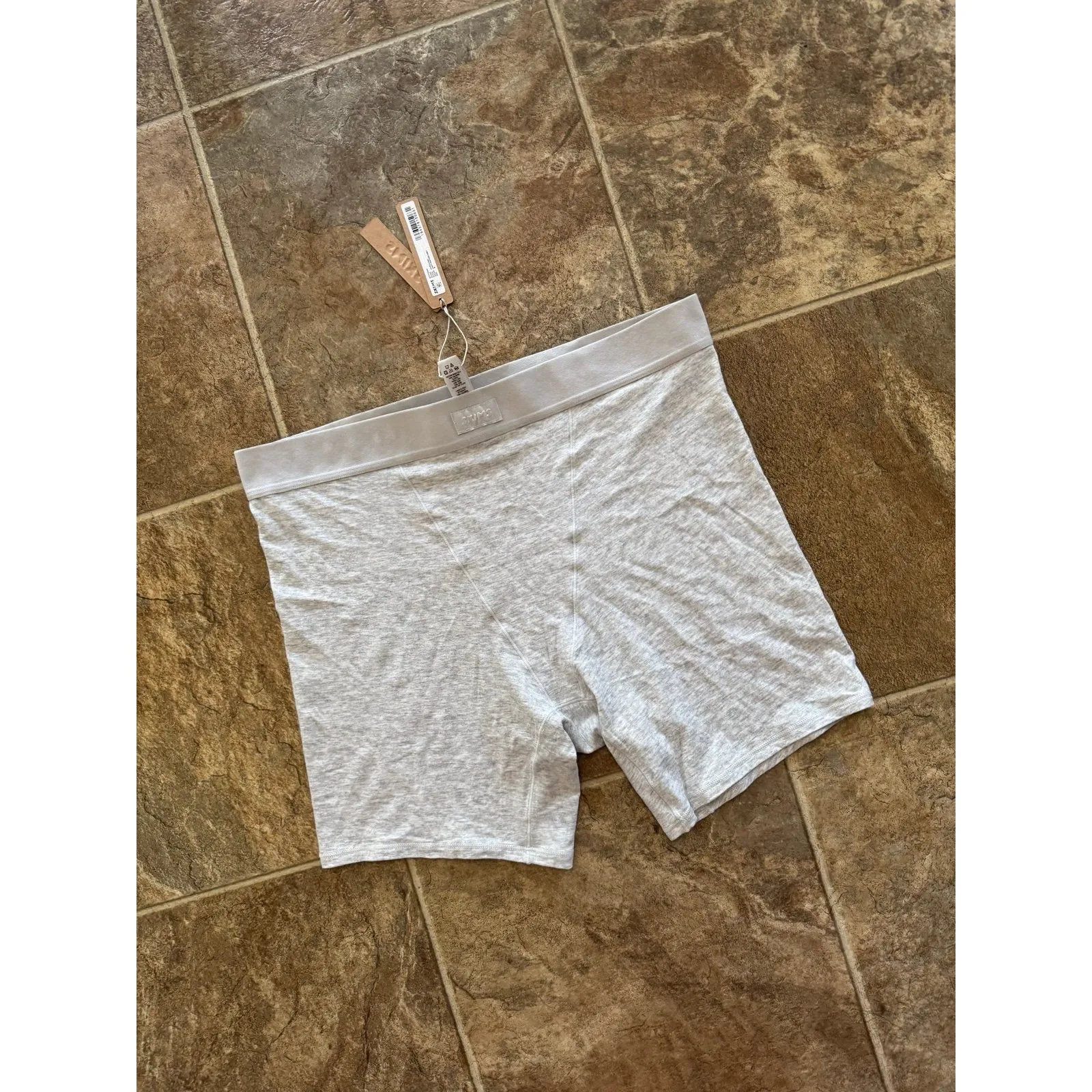 Skims Boyfriend Boxer Light Heather Grey Size Medium - Image 5