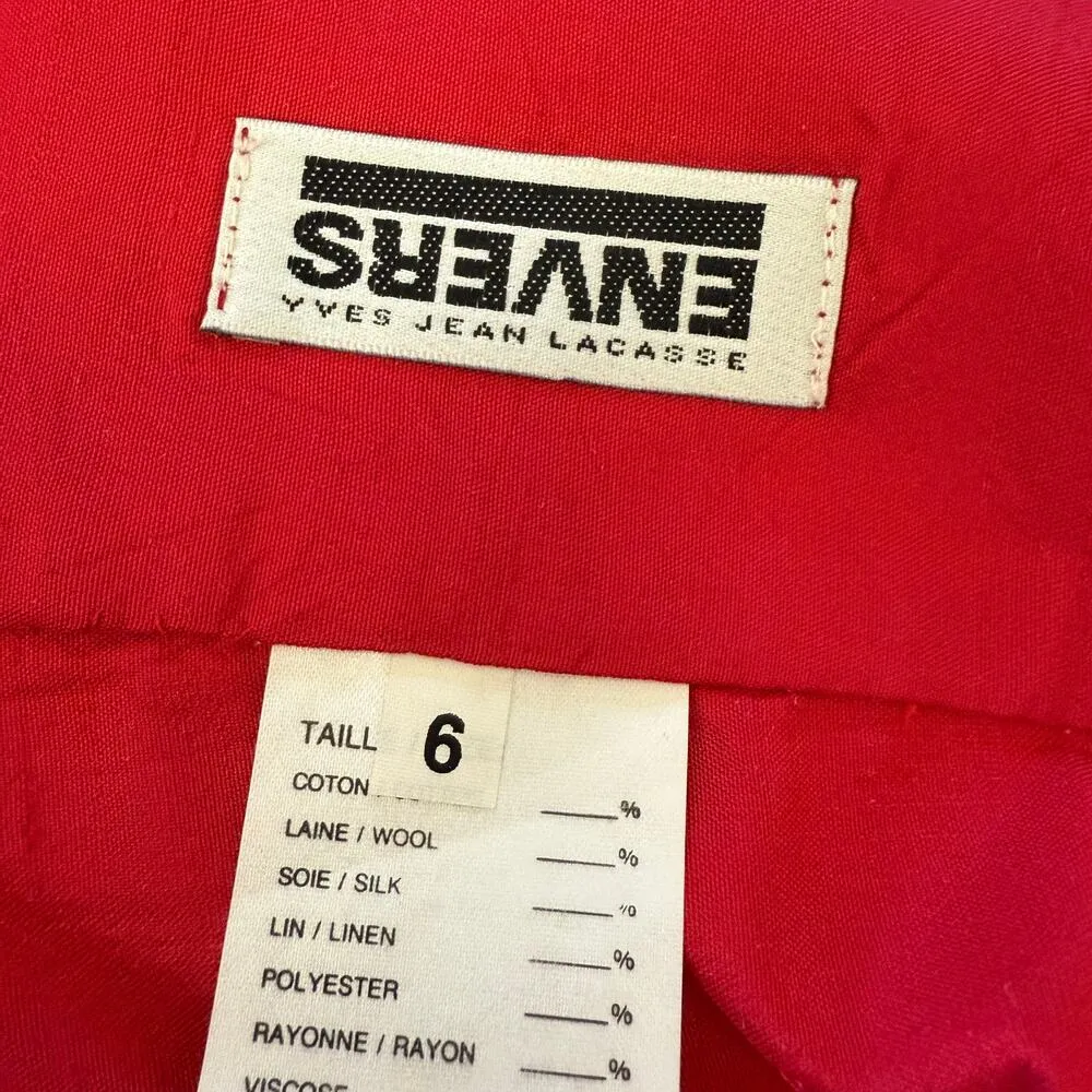 ENVERS | Cherry Red Raw Silk Midi Length Fit and Flare Strapless Gown | Size 4 - Image 4