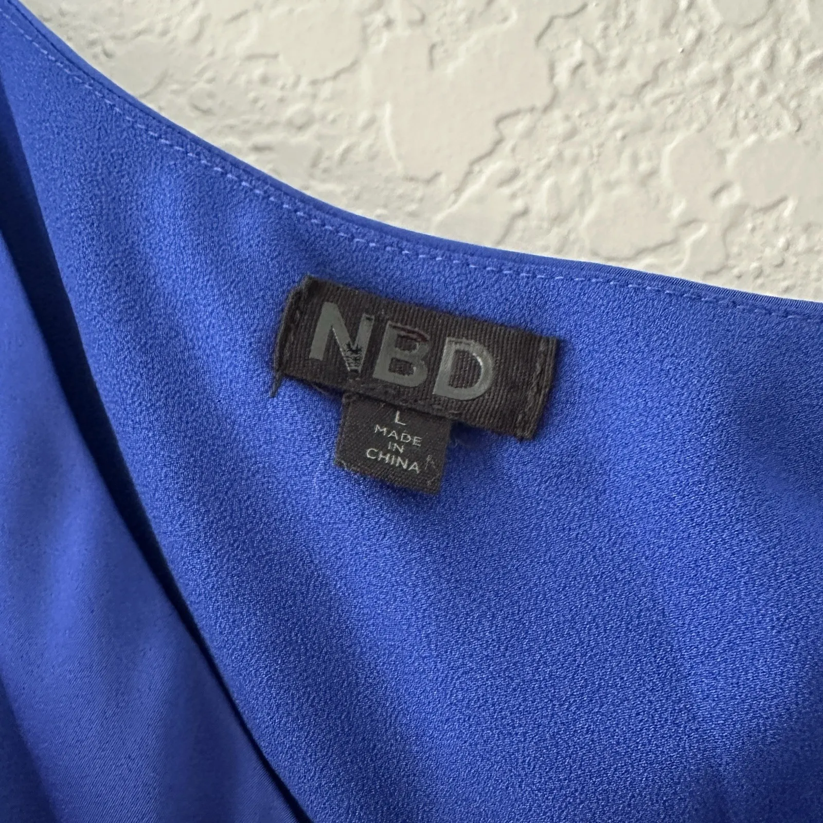 NBD X Revolve 2024 Tere Mini Dress‎ Bright Cobalt Blue One Shoulder Women's SZ L - Image 10