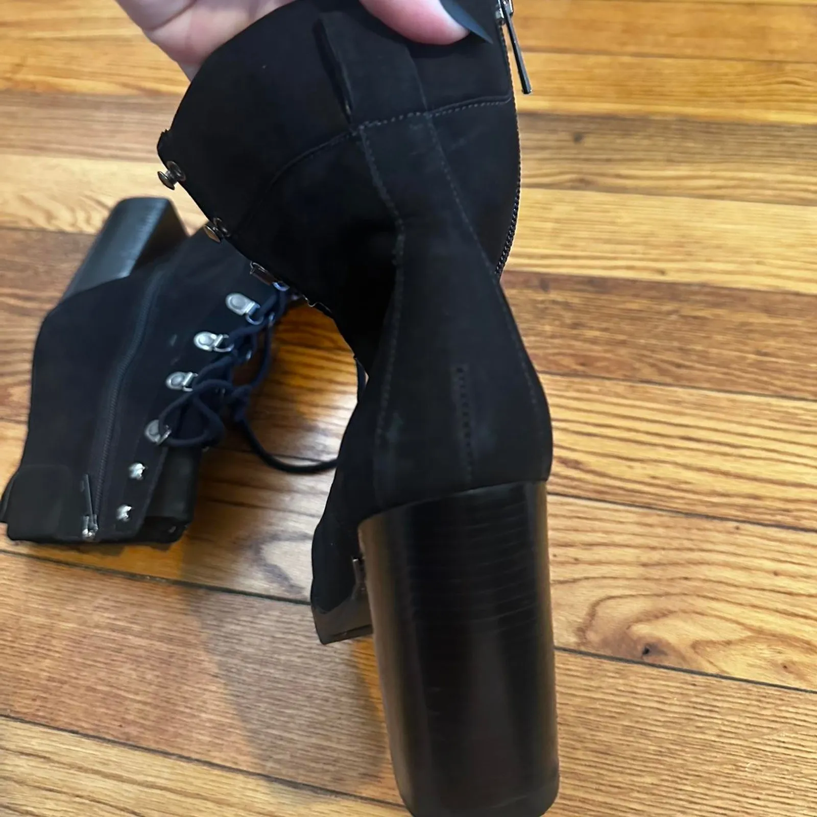 Ted Baker Heeled Black Lace up boots - Image 8
