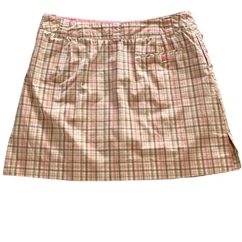 SPORT HALEY Pink Plaid Golf Tennis Mini Skirt Skort Short ~ Women's Size 12 - Image 3
