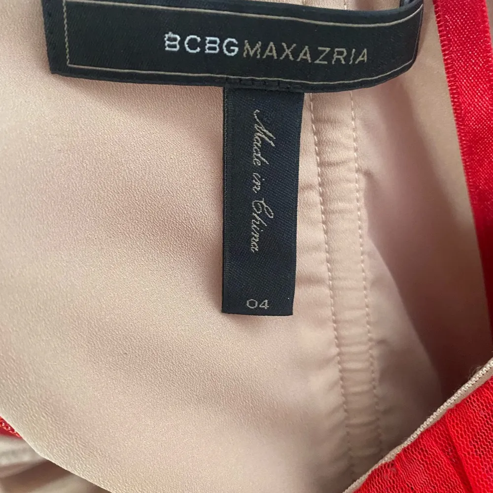 BCBG red strapless Lace, Tulle and Sequin beautiful dress. Great condition - Image 6