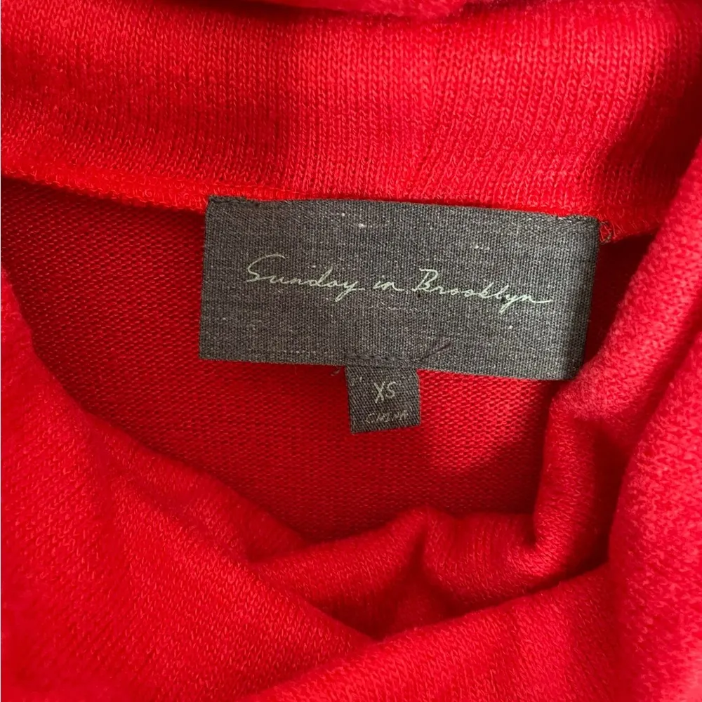 Anthropologie Sunday in Brooklyn Red Cowl Neck Sweater XS - Image 2