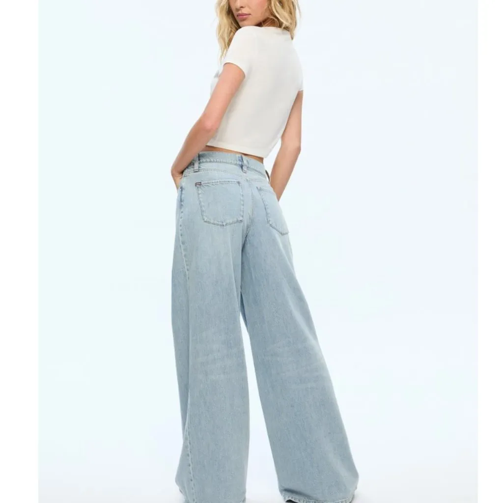 Alice + Olivia HARPER MID RISE SUPER BAGGY JEAN Rockstar Blue 29 $330 - Image 2