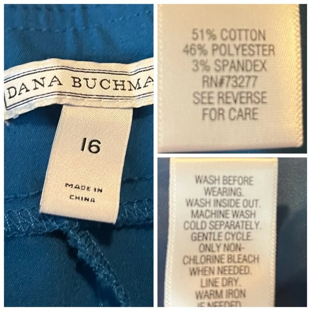Dana Buchman Ankle Pant Mid Rise Stretch Peacock Blue Women’s Plus Size 16 - Image 5